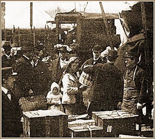 Transferring the Baggage of the Bewildered Foreigner Arriving at Ellis Island.