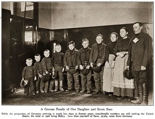 A German Family of One Daughter and Seven Sons.