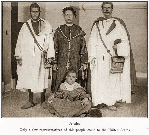 Group of Arabs. Only a few representatives of this people come to the United States.