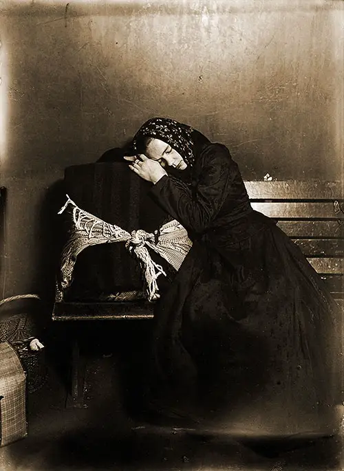 Young Slavic Immigrant Woman at Ellis Island, 1907.