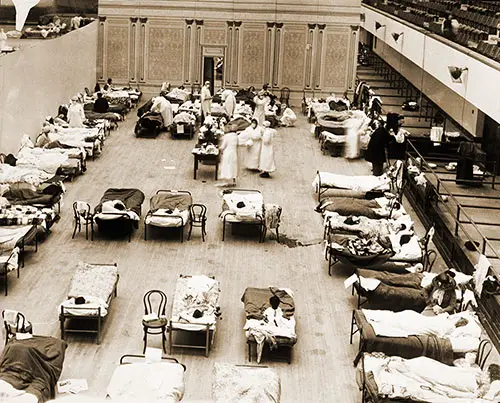 1918 Flu Epidemic: The Oakland Municipal Auditorium in Use as a Temporary Hospital.