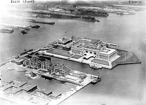 Ariel View of Ellis Island Circa 1915.