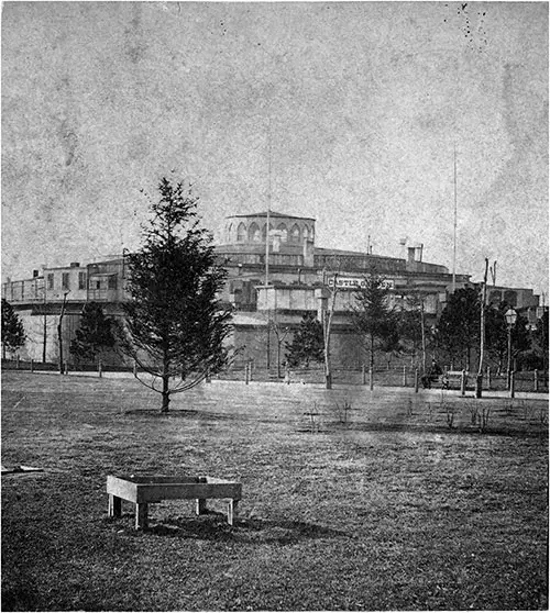 View of Castle Garden circa 1875 from a Stereograph, American Scenery Series, New York City.