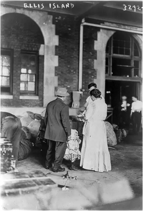 Immigrant Family at Ellis Island, March 1917.