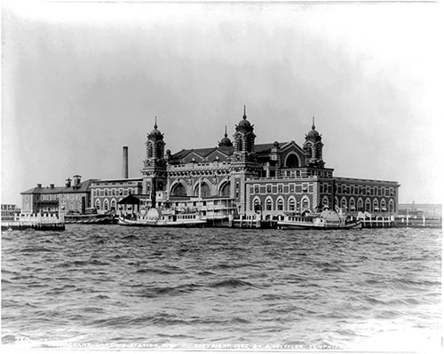 View of the Immigrant Landing Station at Ellis Island. © 24 February 1905 A. Loeffler, Tompkinsville, NY. Library of Congress # 97502077.