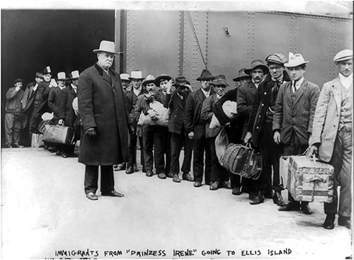 Immigrants from Prinzessin Irene Going to Ellis Island. 1911