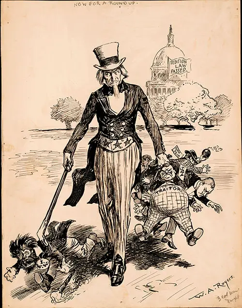 Political Cartoon, "Now for a Round-up" by William Allen Rogers, Artist.