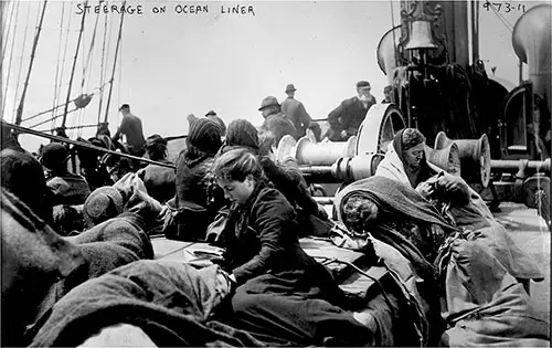 Steerage Passengers on the Deck of an Ocean Liner, 11 March 1897.