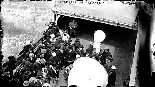 Steerage Passengers on the Deck of the SS Kaiserin Auguste Victoria circa 1906.