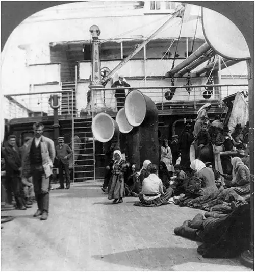 Steerage Passengers Taking Life Easy on an Ocean Liner circa 1905.