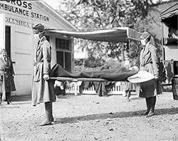 Demonstration at the Red Cross Emergency Ambulance Station in Washington, D.C.