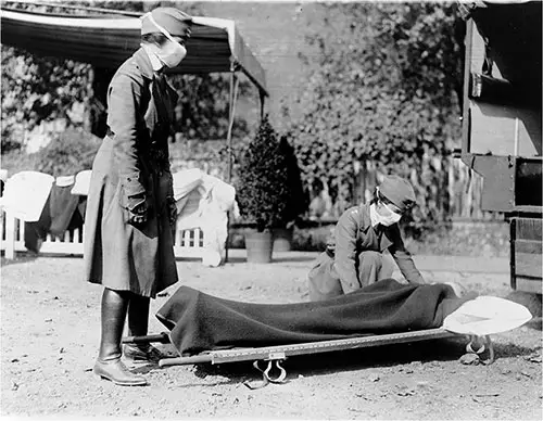 wo Red Cross Nurses Perform Demonstration at Emergency Amubulance Station in Washington, DC