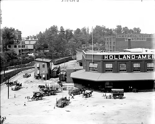 Holland-America Line Docks in Hoboken, NJ ca 1910.