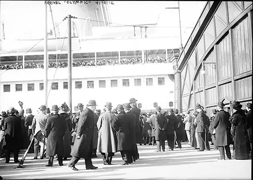 Arrival of The RMS Olympic in New York.