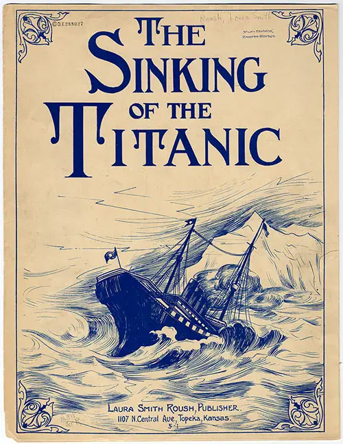 Front Cover, Sheet Music for Voice and Piano: The sinking of the Titanic.