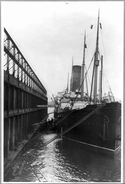 The S.S. Carpathia Docked in New York - 1912
