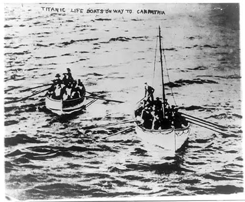 Titanic Lifeboats on Way to Carpathia - 15 April 1912