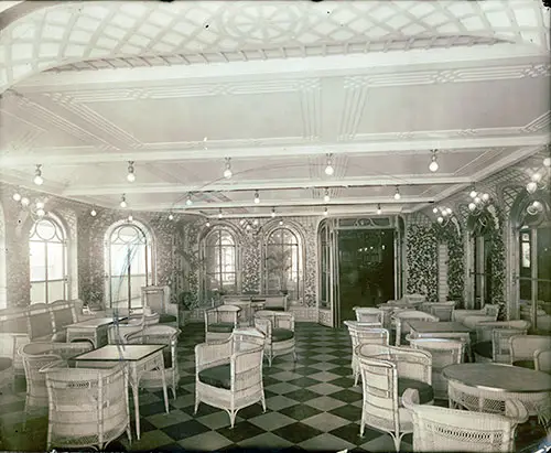 Veranda Cafe and Palm Court of the Titanic - 1912