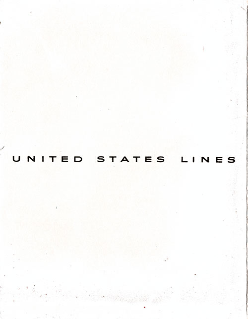 Menu Cover, Captain's Dinner Menu, SS America, United States Lines, August 1954