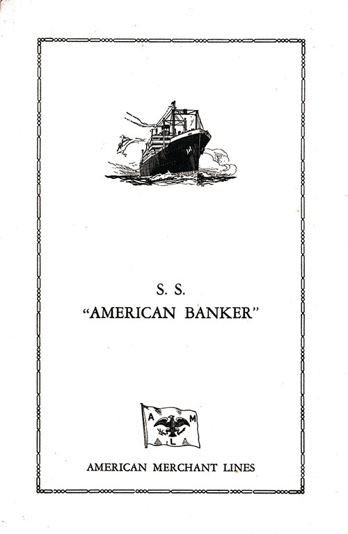 SS American Banker Dinner Menu 25 June 1932