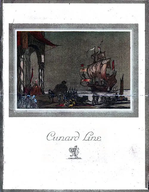 Front Cover, RMS Berengaria Dinner Menu - 17 July 1929