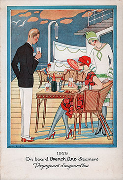 GGA Image ID # 12fee973c7 Front Cover, Dinner Menu, on the SS De Grasse of the CGT French Line, Friday, 17 June 1932.