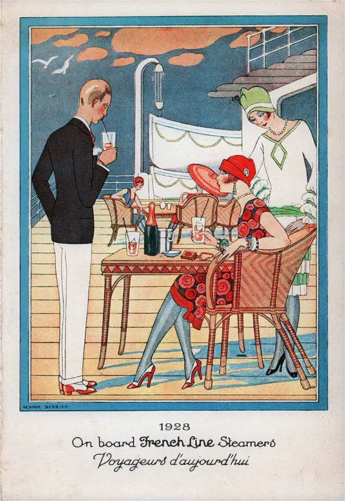 Front Cover, Dinner Menu, on the SS De Grasse of the CGT French Line, Friday, 17 June 1932.