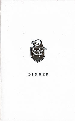 Front Cover, SS Empress of France Dinner Menu - 5 August 1949