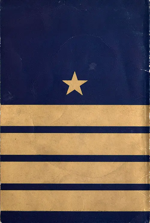 Back Cover, Farewell Dinner Menu. SS George Washington Dinner Menu, 7 July 1931.