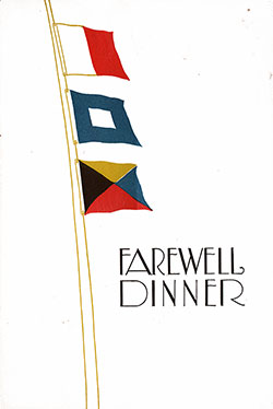Front Cover, SS Leviathan Farewell Dinner Bill of Fare - 10 May 1928