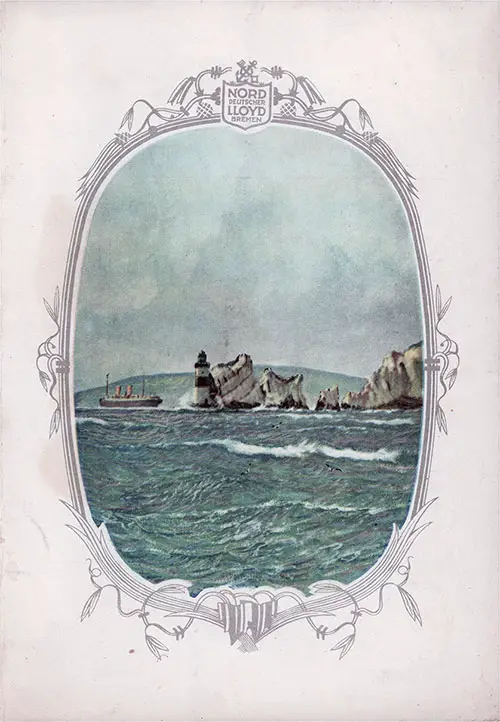 Front Cover, Dinner Menu, on the SS Seydlitz of the Norddeutscher Lloyd/North German Lloyd, Saturday, 6 September 1930.