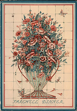 Front Cover, SS Nieuw Amsterdam Farewell Dinner Bill of Fare - 23 May 1951