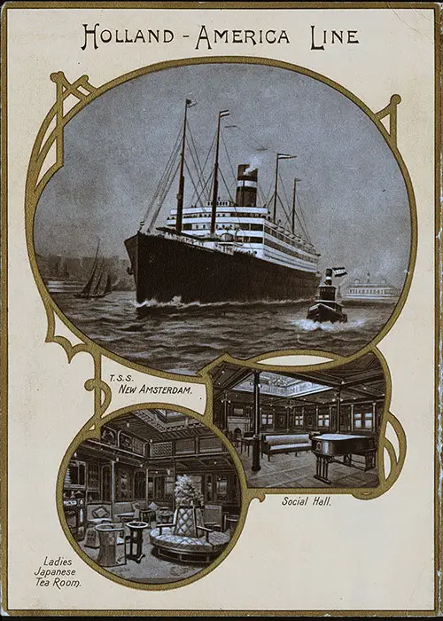 Back Cover, SS Noordam Dinner Menu - 20 June 1907