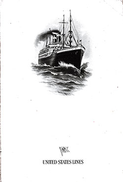 Front Cover, SS President Arthur Dinner Menu - 19 October 1923