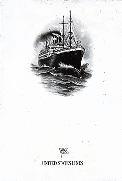 Front Cover, SS President Arthur Dinner Menu - 27 October 1923