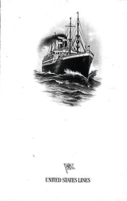 Front Cover, SS President Arthur Dinner Menu - 29 October 1923