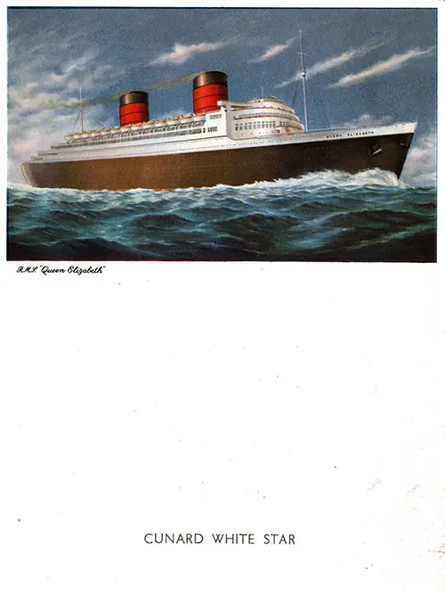 Front Cover - RMS Queen Elizabeth Farewell Dinner Menu - 15 June 1953