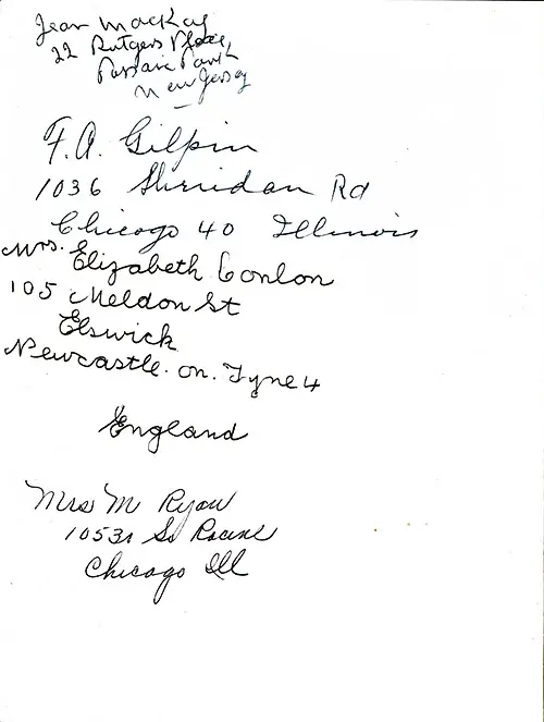 Autographs, RMS Queen Elizabeth Farewell Dinner Menu, 15 June 1953.