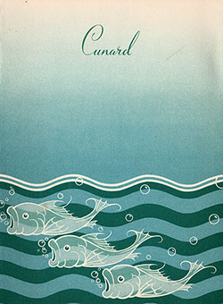 Front Cover, RMS Queen Mary Dinner Menu - 29 March 1953