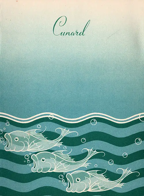 Front Cover, RMS Queen Mary Dinner Menu - 29 March 1953