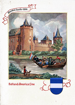 Menu Cover, Dinner Bill of Fare (Wednesday), SS Veendam, Holland-America Line, 24 July 1948