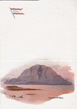 Front Cover, SS Bergensfjord Luncheon Menu - 29 July 1929