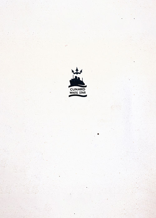 Back Cover, RMS Queen Mary Luncheon Menu, 23 December 1947.