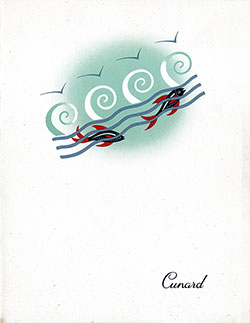 Front Cover, RMS Queen Mary Luncheon Menu - 12 August 1952