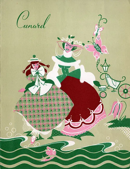 Front Cover, RMS Queen Mary Luncheon Menu - 30 March 1953