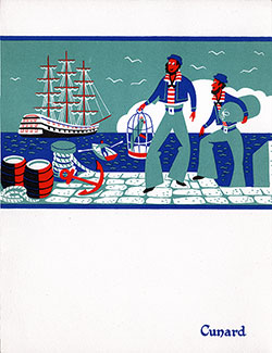 Front Cover, RMS Queen Mary Luncheon Menu - 2 April 1953