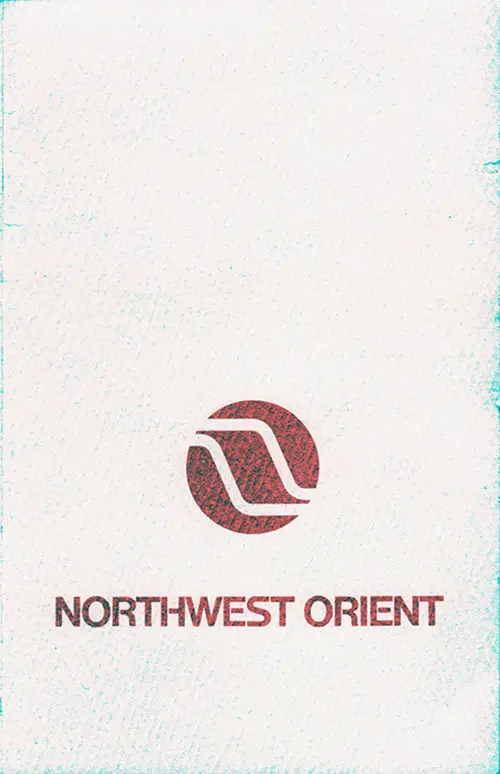 Front Cover of a 1950s Era In-Flight Menu for Northwest Orient Airlines. the Bill of Fare Offered Beverages and Limited Food Options.