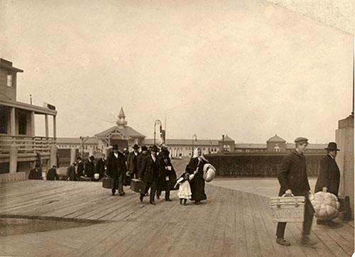 Immigrants Landing at Ellis Island circa 1900.
