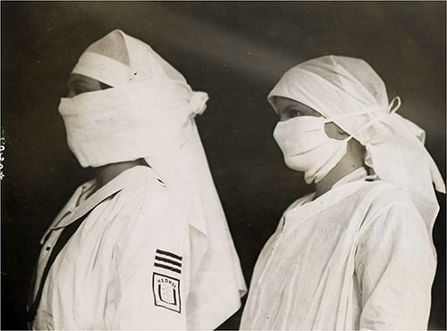 Nurses Wear Protective Masks in Boston Hospitals During Influenza Epidemic, 1918.
