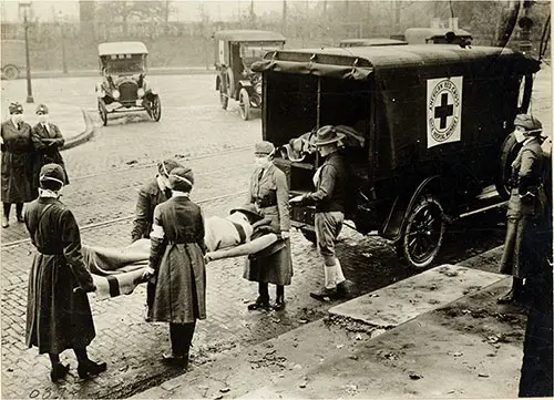 Red Cross Motor Corps on Duty St. Louis, Missouri, Circa October 1918.